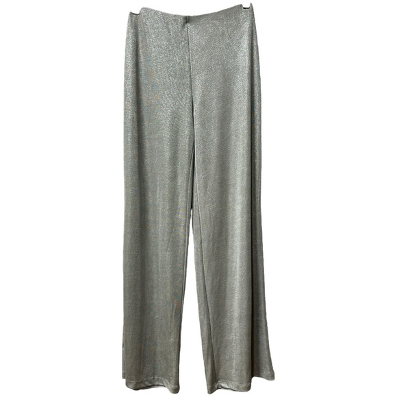 Zara NWT Women’s Wide Leg Pull On Silver Pants ‎ Sz S - Picture 1 of 6